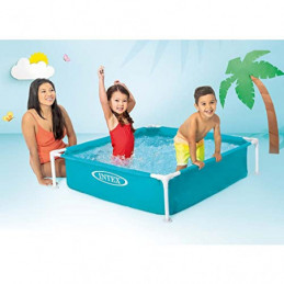 Intex Kinderpool Frame Pool Mini, Blau, 122 x 122 x 30 cm