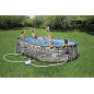 Bestway Power Steel Comfort Jet Series Frame Pool-Set mit Filterpumpe 610 x 366 x 122 cm, Steinwand-Optik  Naturstein , oval