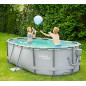 Summer Waves Frame Pool Komplettset | Oval 300x200x84 cm Grau | Aufstellpool Set | Gartenpool & Schwimmbecken inkl. Filterpum