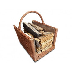 Ogrodzenia Wiklinowe Kleiner Kaminholzkorb 47 x 30 cm Holzkorb für Kaminholz - Design Henkelkorb Geflochten aus Weide Tasche 