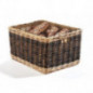 Kobolo Holztrage Holzkorb für Kaminholz - Rattan - mit Jutestoff und Henkel ausgestattet - zweifarbig