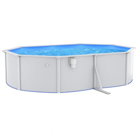 Leepesx Pool mit Stahlwand, Pool Stahlwand, Swimmingpool, Gartenpool Komplettset, Pool Garten, Aufstellpool, Schwimmbad, Oval