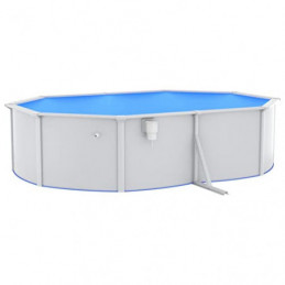 Leepesx Pool mit Stahlwand, Pool Stahlwand, Swimmingpool, Gartenpool Komplettset, Pool Garten, Aufstellpool, Schwimmbad, Oval