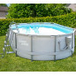 Summer Waves Frame Pool Komplettset | Oval 488x305x107 cm Grau | Aufstellpool Set | Gartenpool & Schwimmbecken inkl. Filterpu