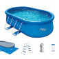 Summer Waves Quick Up Pool Komplettset | Oval 457x305x107 cm Blau | Aufstellpool Set | Gartenpool & Schwimmbecken inkl. Filte