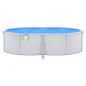 Festnight Stahlwandpool Komplettset 490x360x120 cm Rund Pool mit Stahlwand Stahlwandbecken Pool Rundbecken Set Schwimmbecken 