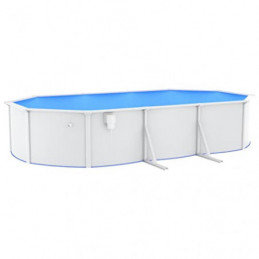 vidaXL Pool Schwimmbad Swimmingpool Stahlrahmenpool Planschbecken Schwimmbecken Gartenpool Aufstellpool mit Stahlwand Oval 61