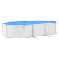 vidaXL Pool Schwimmbad Swimmingpool Stahlrahmenpool Planschbecken Schwimmbecken Gartenpool Aufstellpool mit Stahlwand Oval 61