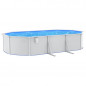 Gecheer Pool mit Stahlwand Oval Gartenpool Stahlwandbecken Stahlwandpool Planschbecken Aufstellpool Swimmingpool 610 x 360 x 