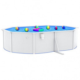 Pool mit Stahlwand, ZEYUAN Pool Stahlwand, Swimmingpool, Gartenpool Komplettset, Pool Garten, Aufstellpool, Schwimmbad, Oval 