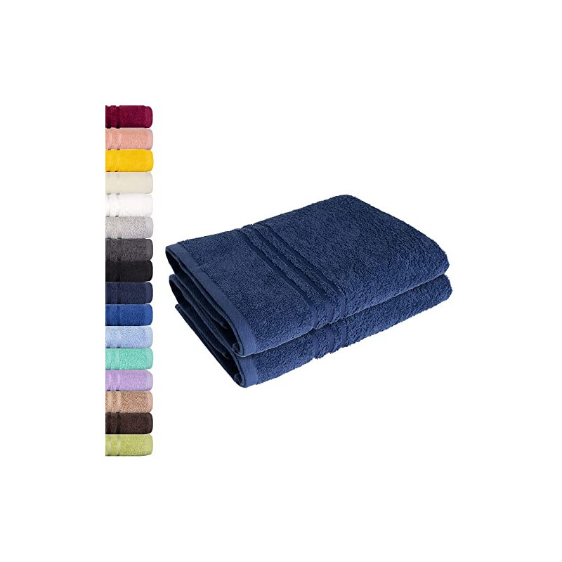 2er Set Duschtuch 70x140cm, Frottierserie Elena, Navy