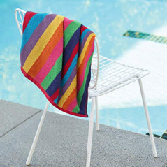 SweetNeedle Strandtücher – Multi Cabana Stripe Classic, 100% Baumwoll-Frottee, ringgesponnenes Pooltuch, schnell trocknend, 4