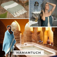 Saunahandtuch Saunatuch Damen + Herren, Hamamtuch groß 100x200 XXL: lang, platzsparend, leicht | Sauna Handtuch, Wellness Spa