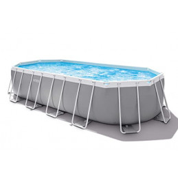 Intex Swimming Pool Hellgrau, 610 x 305 x 122 cm Frame Pool Set Prism Oval 26798