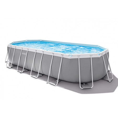 Intex Swimming Pool Hellgrau, 610 x 305 x 122 cm Frame Pool Set Prism Oval 26798