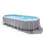 Intex Swimming Pool Hellgrau, 610 x 305 x 122 cm Frame Pool Set Prism Oval 26798