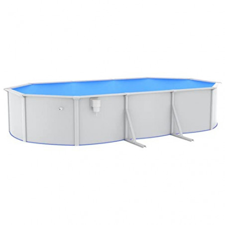 Bounv Pool Oval Stahlwandpool Stahlrahmenbecken Stahlwand Frame Pool Schwimmbecken Aufstellpool Planschbecken Kinderpool 610x