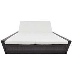 vidaXL Sonnenliege Auflage Poly Rattan Doppelliege Gartenliege Lounge Liege