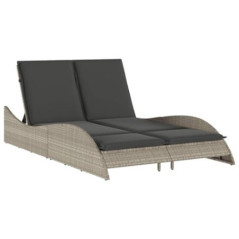 SECOLI Sonnenliege 2 Personen Verstellbare Doppelliege Outdoor 2 Personen sonnenbett Outdoor Bett Polyrattan Liegestuhl Garte