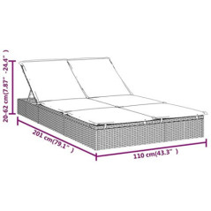 Festnight Poly Rattan Doppelliege Sonnenliege für 2 Personen Gartenliege 2 Personen Doppelliege Outdoor Doppelliege Outdoor 2