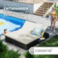 Casaria® Sonnenliege Doppelliege 2 Personen Klapptisch Wetterfest 7-Fach Verstellbar Polyrattan Liegestuhl Garten Relaxliege 