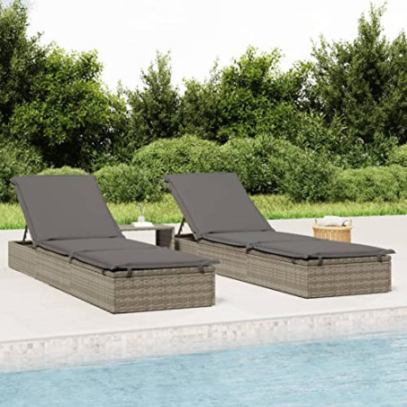 ZJHESXV Sonnenliege 2 Personen Doppelliege Outdoor Gartenliege Rattan Liege Garten 2er Set Liegestuhl mit Tisch Relaxliege So