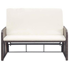 Tidyard Lounge Sofa Gartensofa 2-Sitzer mit Stauraum Balkonmöbel Rattan Balkonsofa Balkon Sitzgruppe Rattansofa Gartenmöbel C