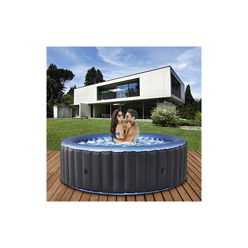 Miweba MSpa aufblasbarer Whirlpool Outdoor Bergen C-BE061 | Rund ⌀ 204.0 cm - 6 Personen Spa Pool aufblasbar - UV-C Reinigung