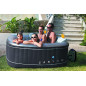 NetSpa - Whirlpool aufblasbar TÜV geprüft, SPA Selbstaufblasend, beheizter Pool Outdoor & Indoor   Canyon 4 Personen 168x168x