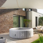 HOME DELUXE - Outdoor Whirlpool - Splash - Farbe: Beton - ⌀ 208 cm, Höhe 65 cm, 130 Luftdüsen - inkl. Abdeckung, Reparaturset