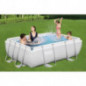 Bestway Power Steel Frame Pool-Set mit Filterpumpe 282 x 196 x 84 cm, lichtgrau, eckig