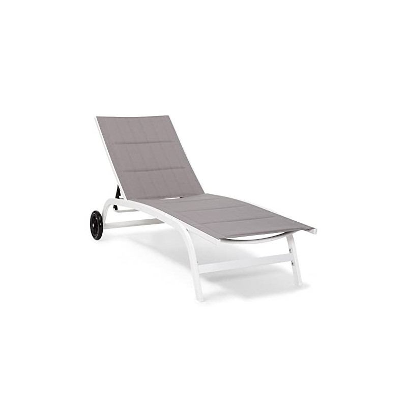 blumfeldt Sonnenliege, Gartenliege mit Verstellbarer Rückenlehne, Liegestuhl mit Rahmen aus Aluminium, Lounger mit wasserfest