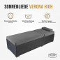 RS Trade Sonnenliege Verona High Silber/Grau - Outdoor Liege mit beständigem Poly-Rattan-Geflecht - verstellbare Rückenlehne 