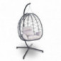 ELYFLAIR® Hängesessel - Outdoor-Sessel mit Gestell, ideal für Balkon, Terrasse & Garten - Hängekorb in Rattan-Optik, inkl. Si