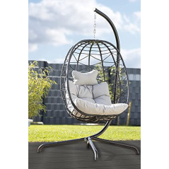 Endorphin® Hängesessel mit Gestell Solo | Für 1 Person | Hängestuhl Outdoor Mit Gestell und Polster | Sessel für Garten, Balk