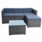 ESTEXO Rattan Lounge Sitzgruppe Polyrattan Gartenmöbel Set Couch 3-Sitzer Rattanmöbel Sofa Set Essgruppe Gartenset Balkon-Set